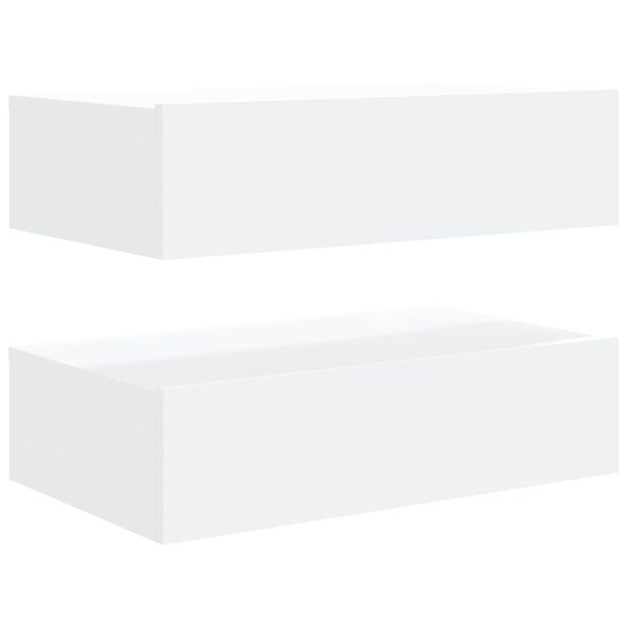 Meubles TV avec éclairage LED 2 pcs blanc 60x35x15,5 cm - Photo n°11