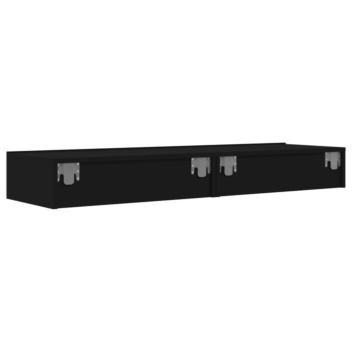 Meubles TV avec éclairage LED 2 pcs noir 60x35x15,5 cm - Photo n°10