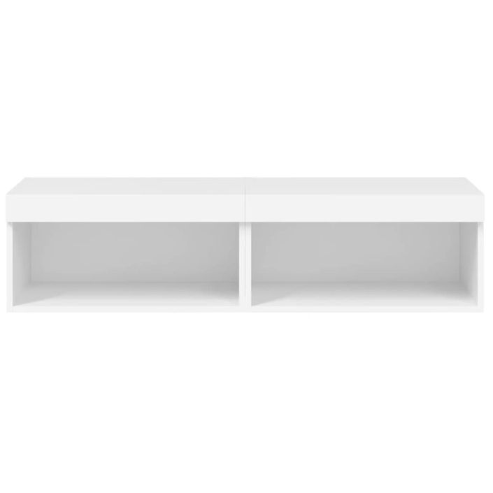 Meubles TV avec lumières LED 2 pcs blanc 60x30x30 cm - Photo n°8