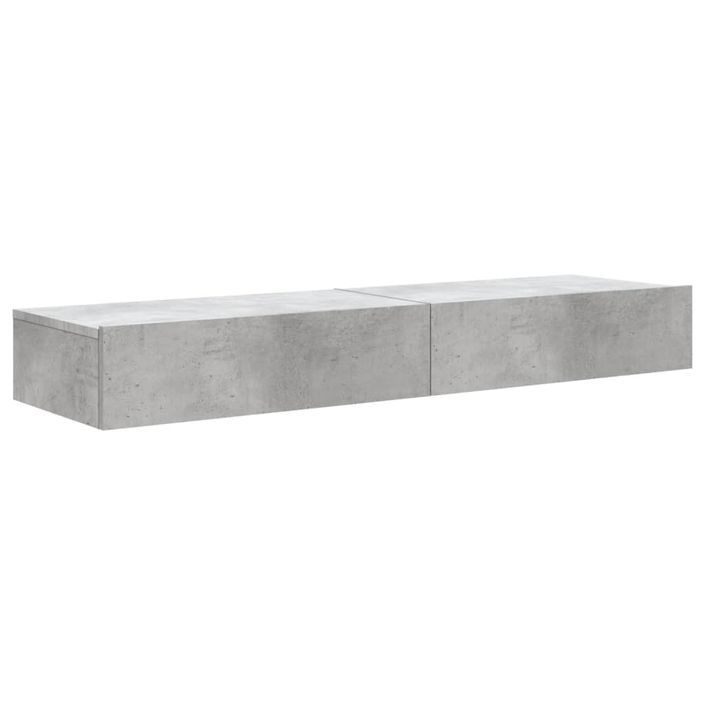 Meubles TV avec lumières LED 2 pcs gris béton 60x35x15,5 cm - Photo n°3