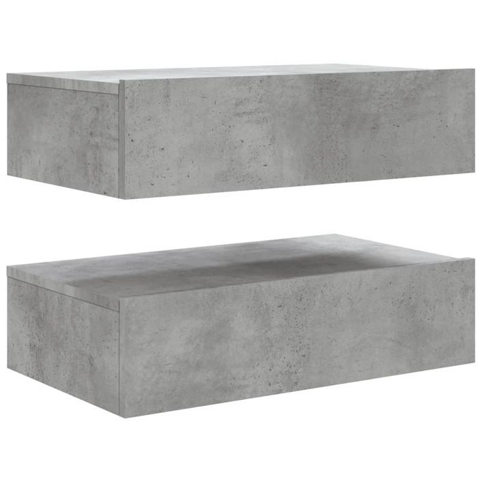 Meubles TV avec lumières LED 2 pcs gris béton 60x35x15,5 cm - Photo n°11