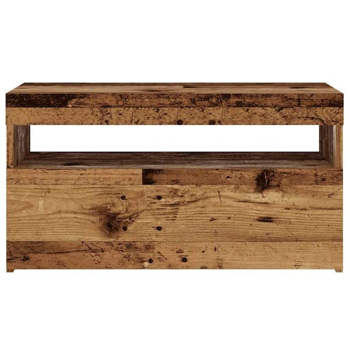 Meubles TV avec lumières LED 2 pcs vieux bois bois d'ingénierie - Photo n°7