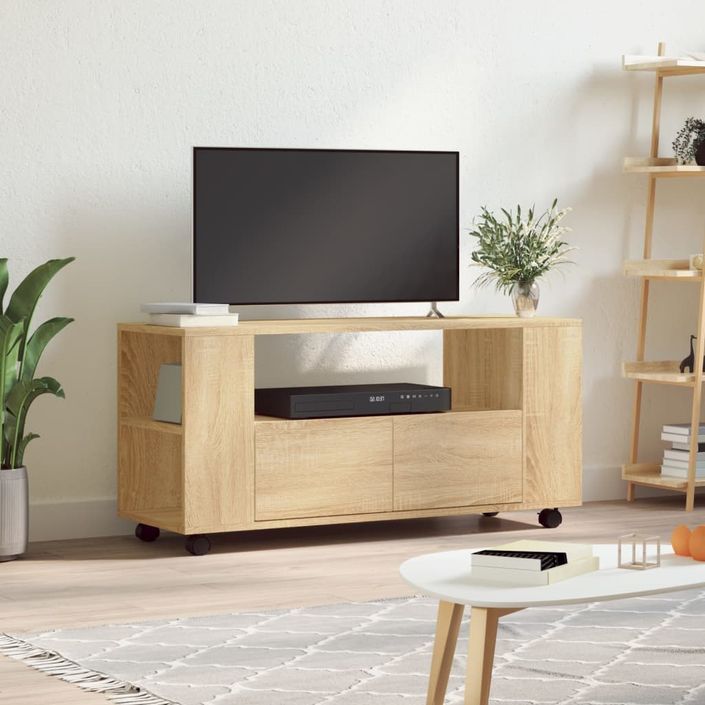 Meubles TV chêne sonoma 102x34,5x43 cm bois d'ingénierie - Photo n°2