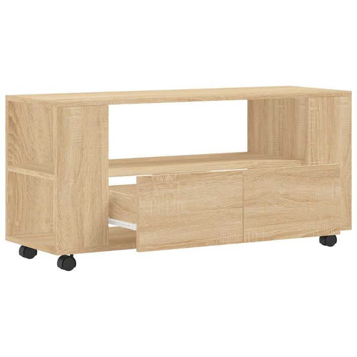 Meubles TV chêne sonoma 102x34,5x43 cm bois d'ingénierie - Photo n°5