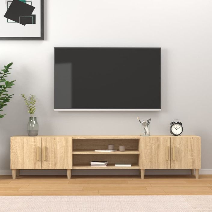 Meubles TV chêne sonoma 180x31,5x40 cm bois d'ingénierie - Photo n°1