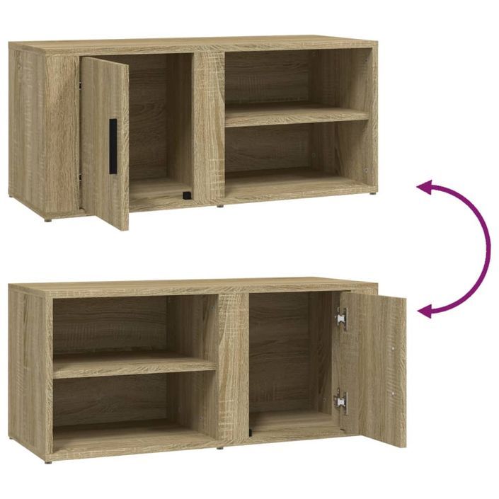 Meubles TV Chêne sonoma 80x31,5x36 cm Bois d'ingénierie - Photo n°9