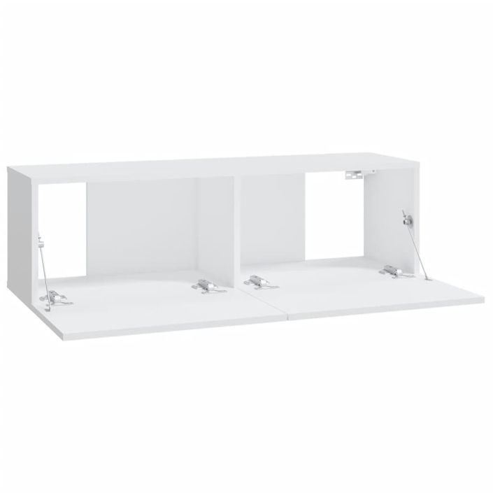 Meubles TV muraux 2 pcs blanc 100x30x30 cm bois d'ingénierie - Photo n°7