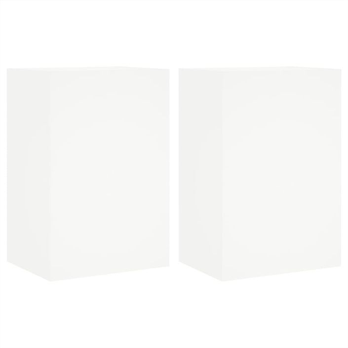 Meubles TV muraux 2 pcs blanc 40,5x30x60 cm bois d'ingénierie - Photo n°1