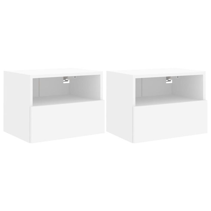 Meubles TV muraux 2 pcs blanc 40x30x30 cm bois d'ingénierie - Photo n°1