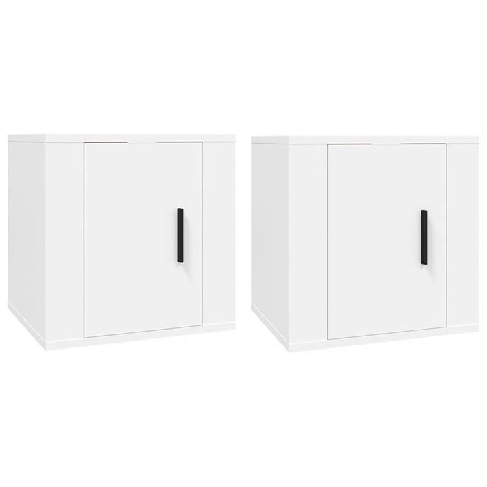 Meubles TV muraux 2 pcs Blanc 40x34,5x40 cm - Photo n°1