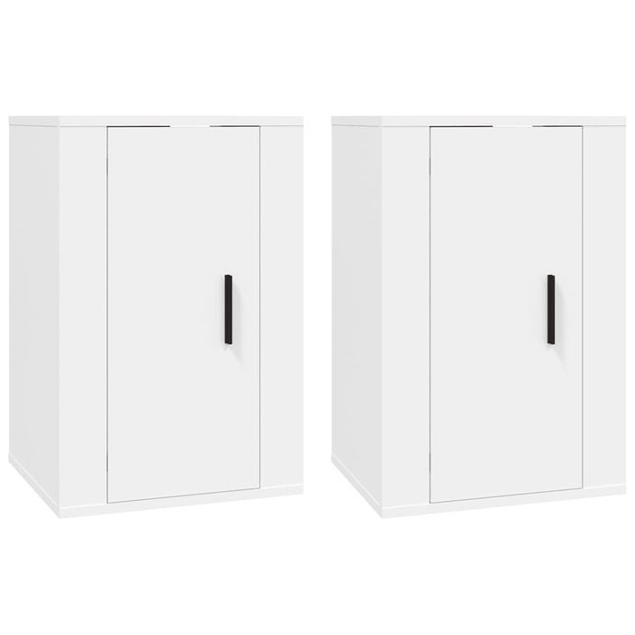 Meubles TV muraux 2 pcs Blanc 40x34,5x60 cm - Photo n°1