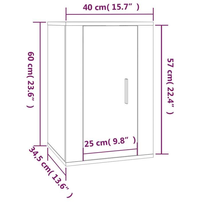 Meubles TV muraux 2 pcs Blanc 40x34,5x60 cm - Photo n°12