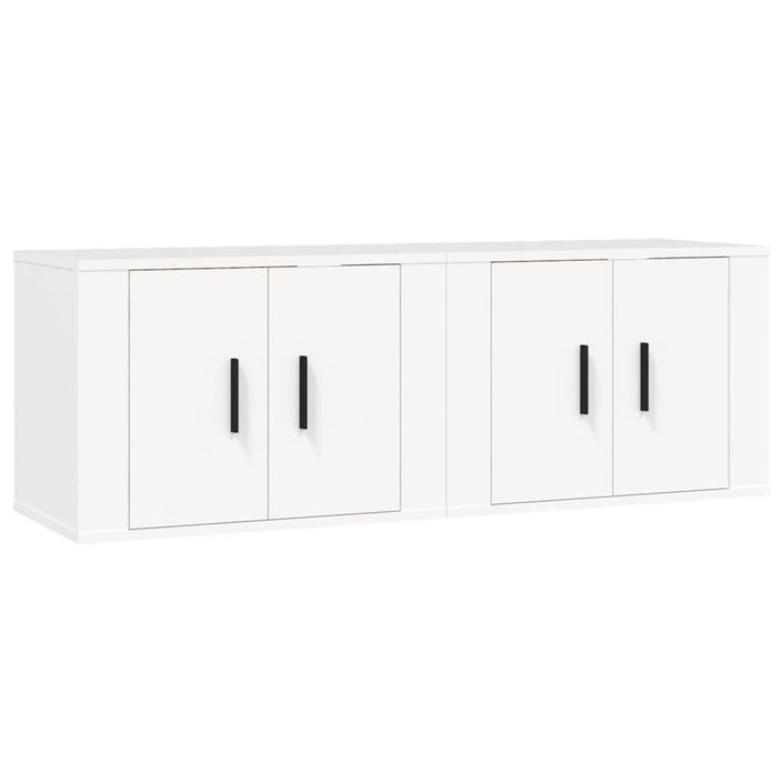 Meubles TV muraux 2 pcs blanc 57x34,5x40 cm - Photo n°1