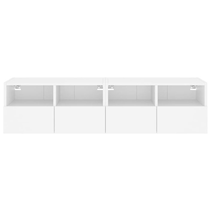 Meubles TV muraux 2 pcs blanc 60x30x30 cm bois d'ingénierie - Photo n°8