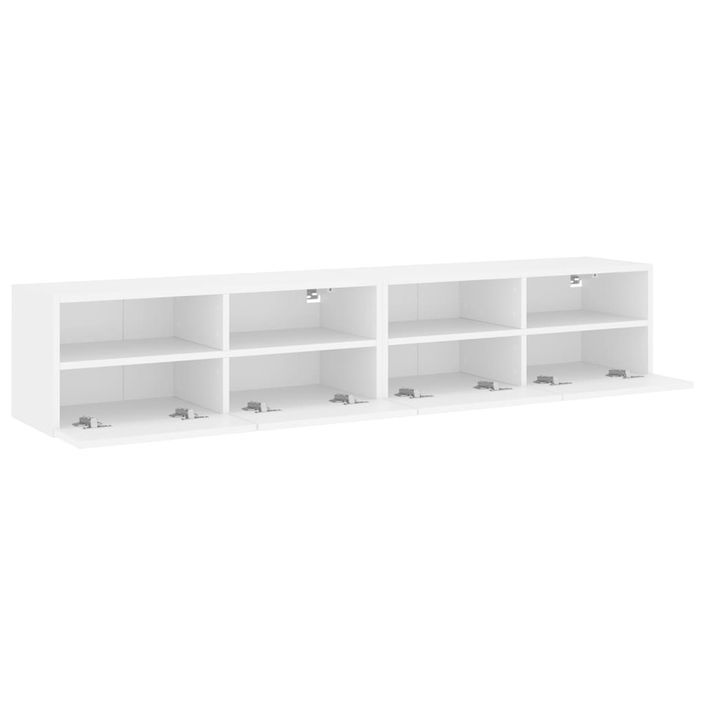 Meubles TV muraux 2 pcs blanc 80x30x30 cm bois d'ingénierie - Photo n°7