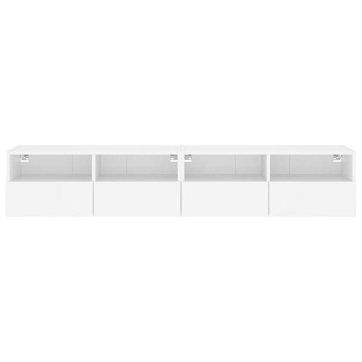 Meubles TV muraux 2 pcs blanc 80x30x30 cm bois d'ingénierie - Photo n°8