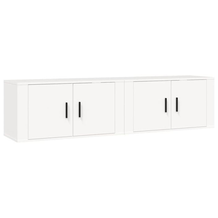 Meubles TV muraux 2 pcs blanc 80x34,5x40 cm - Photo n°1