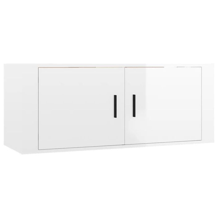 Meubles TV muraux 2 pcs blanc brillant 100x34,5x40 cm - Photo n°4