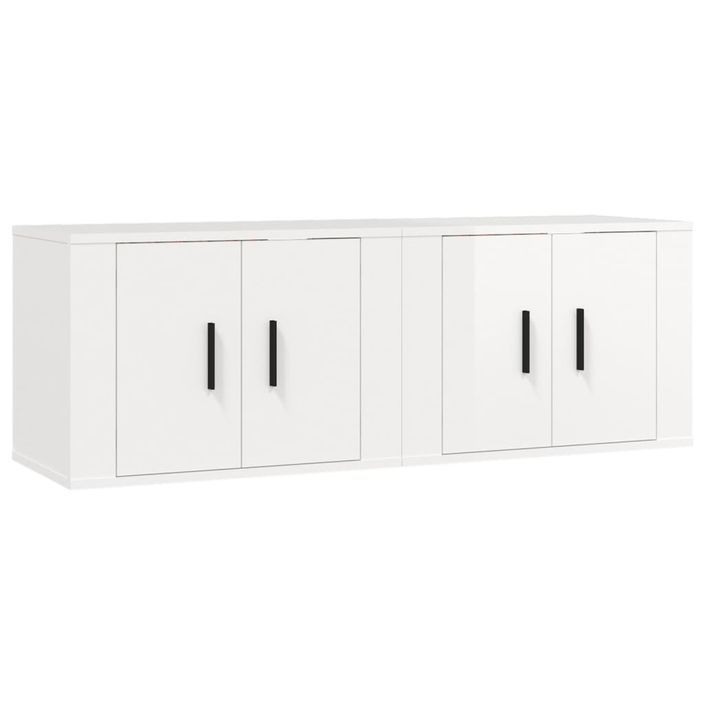 Meubles TV muraux 2 pcs blanc brillant 57x34,5x40 cm - Photo n°1