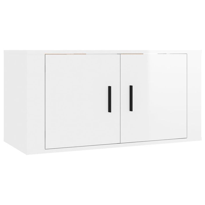 Meubles TV muraux 2 pcs blanc brillant 80x34,5x40 cm - Photo n°4