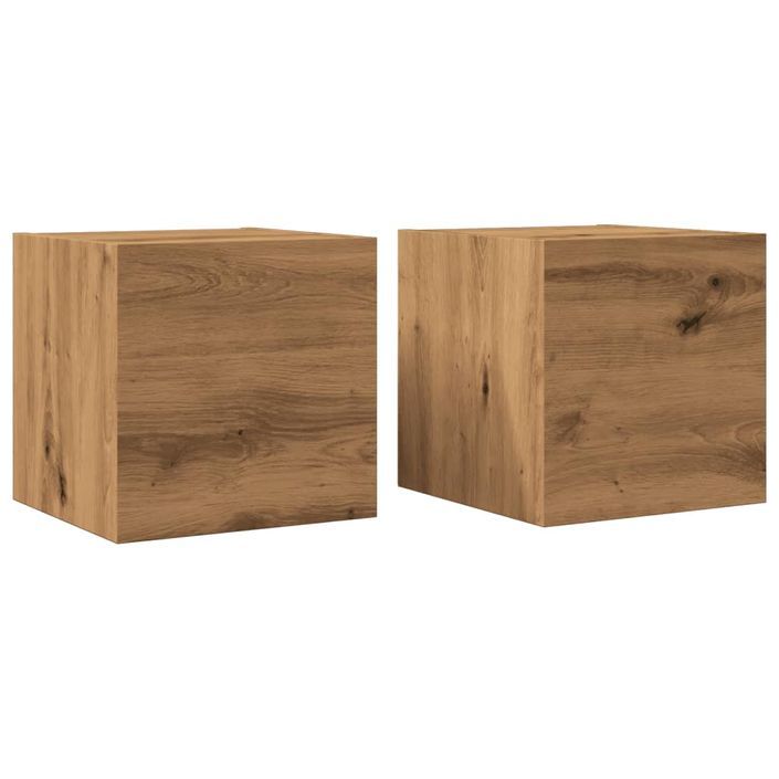 Meubles TV muraux 2 pcs chêne artisanal 30,5x30x30 cm - Photo n°2