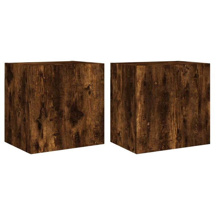 Meubles TV muraux 2 pcs chêne fumé 40,5x30x40cm bois ingénierie - Photo n°1