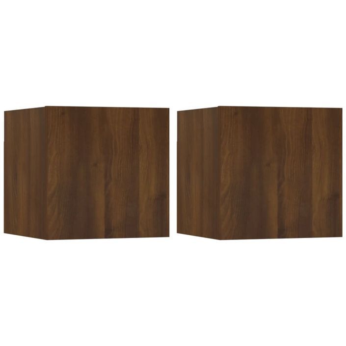 Meubles TV muraux 2 pcs Chêne marron 30,5x30x30 cm - Photo n°2