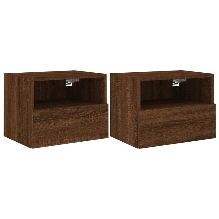 Meubles TV muraux 2 pcs chêne marron 40x30x30cm bois ingénierie - Photo n°1