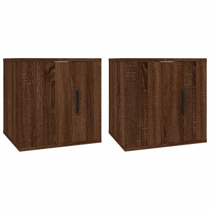 Meubles TV muraux 2 pcs Chêne marron 40x34,5x40 cm - Photo n°1