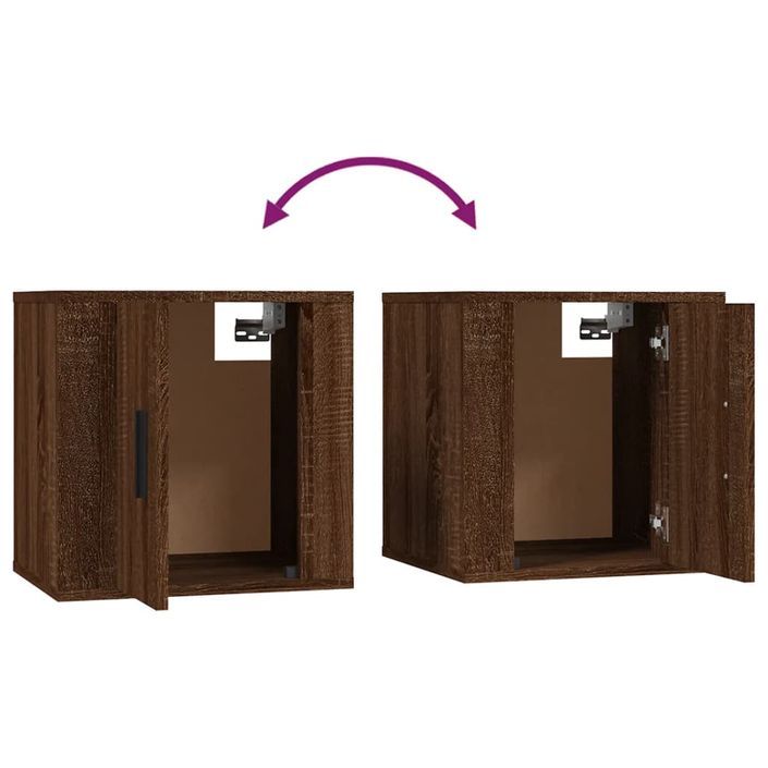 Meubles TV muraux 2 pcs Chêne marron 40x34,5x40 cm - Photo n°8