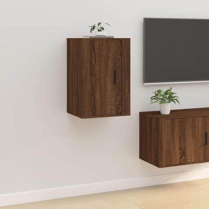 Meubles TV muraux 2 pcs Chêne marron 40x34,5x60 cm - Photo n°4