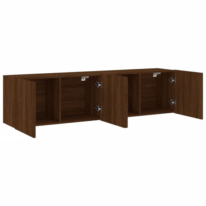 Meubles TV muraux 2 pcs chêne marron 80x30x41 cm - Photo n°6