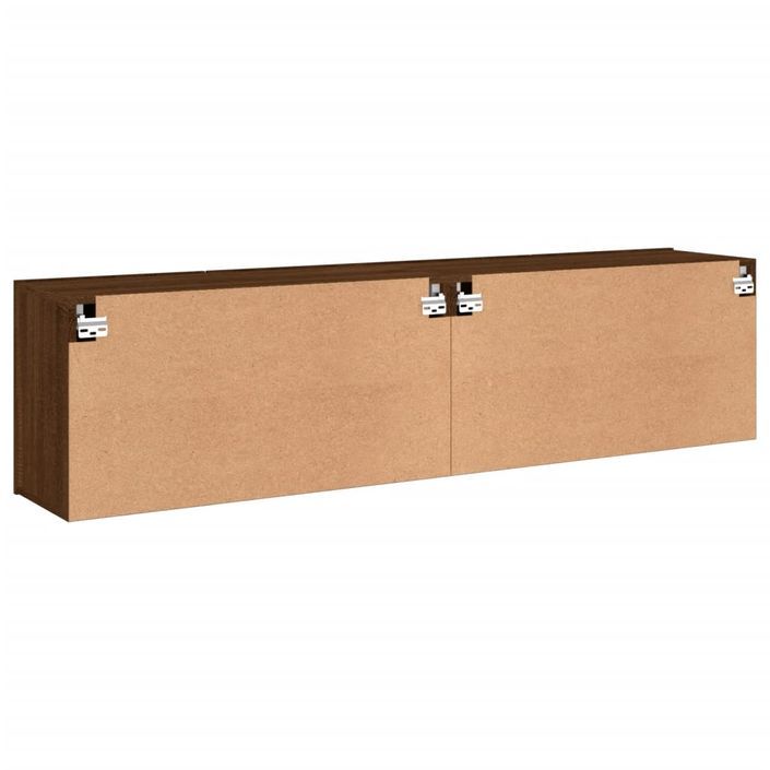 Meubles TV muraux 2 pcs chêne marron 80x30x41 cm - Photo n°9