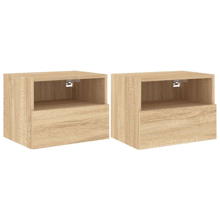 Meubles TV muraux 2 pcs chêne sonoma 40x30x30cm bois ingénierie - Photo n°1