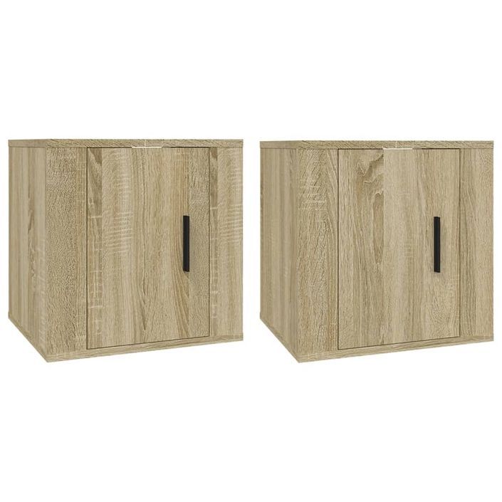 Meubles TV muraux 2 pcs Chêne sonoma 40x34,5x40 cm - Photo n°1