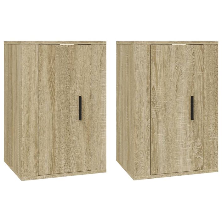 Meubles TV muraux 2 pcs Chêne sonoma 40x34,5x60 cm - Photo n°1