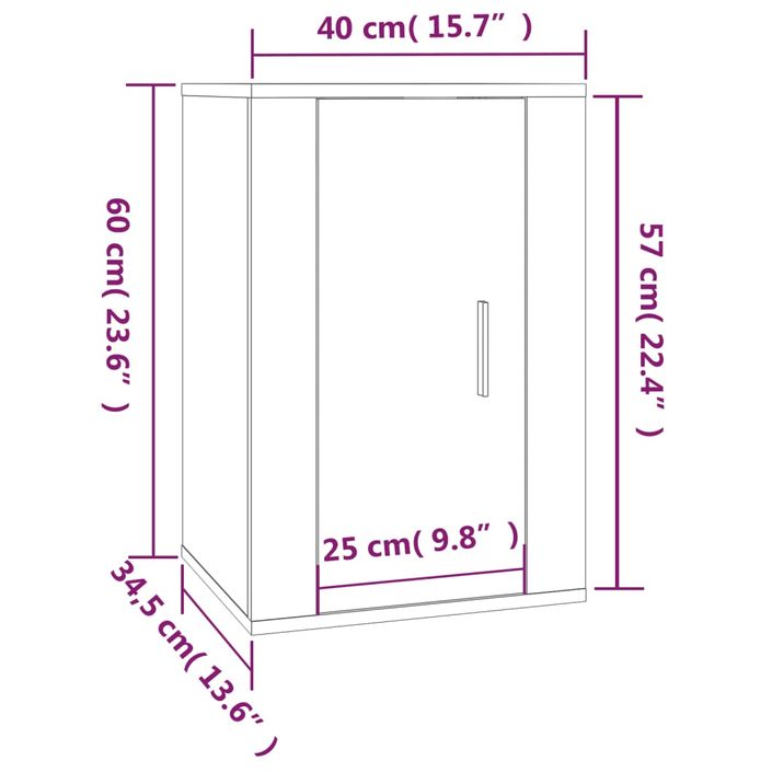 Meubles TV muraux 2 pcs Chêne sonoma 40x34,5x60 cm - Photo n°12