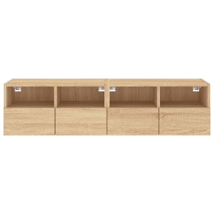 Meubles TV muraux 2 pcs chêne sonoma 60x30x30cm bois ingénierie - Photo n°8