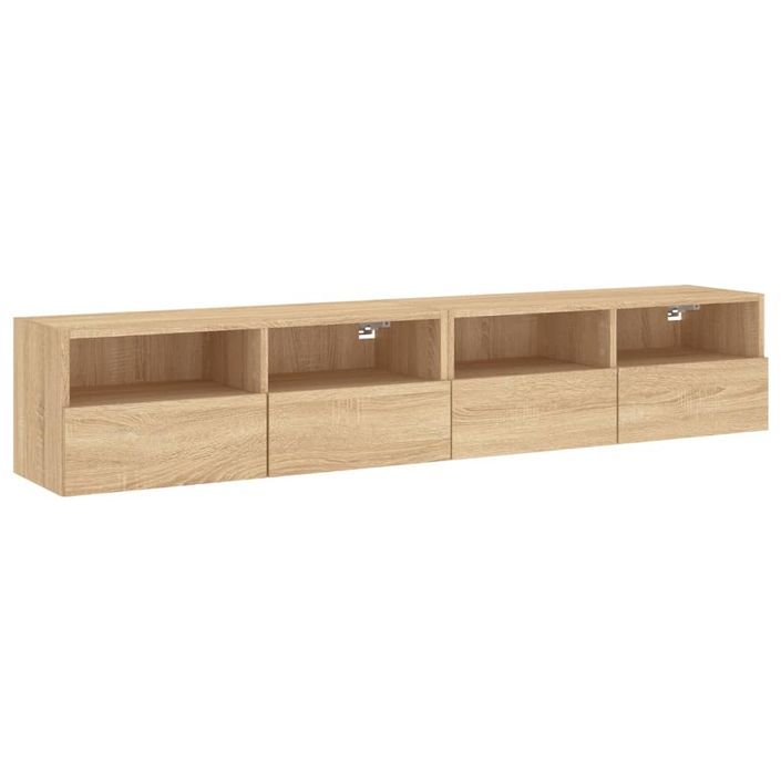 Meubles TV muraux 2 pcs chêne sonoma 80x30x30cm bois ingénierie - Photo n°1