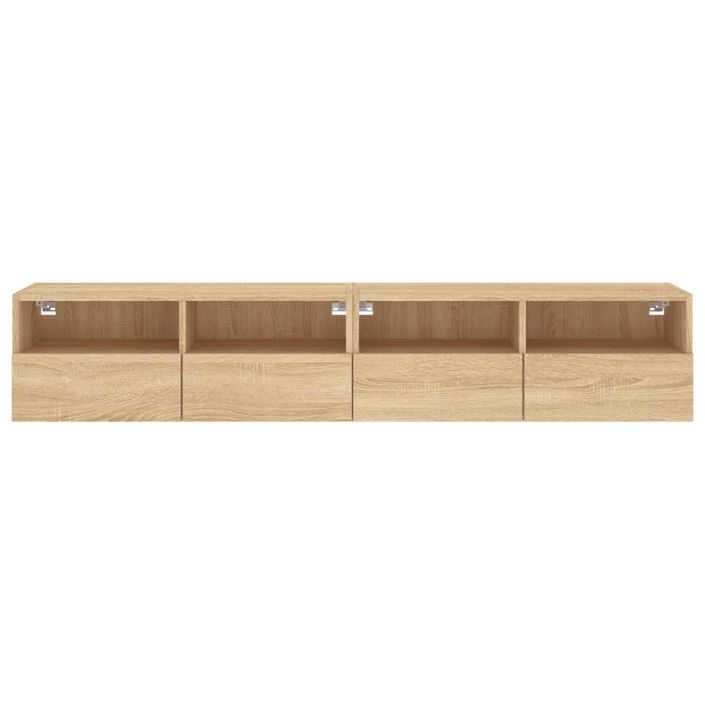 Meubles TV muraux 2 pcs chêne sonoma 80x30x30cm bois ingénierie - Photo n°8