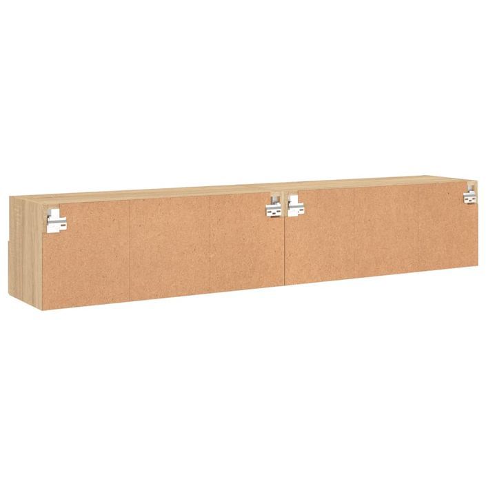 Meubles TV muraux 2 pcs chêne sonoma 80x30x30cm bois ingénierie - Photo n°10