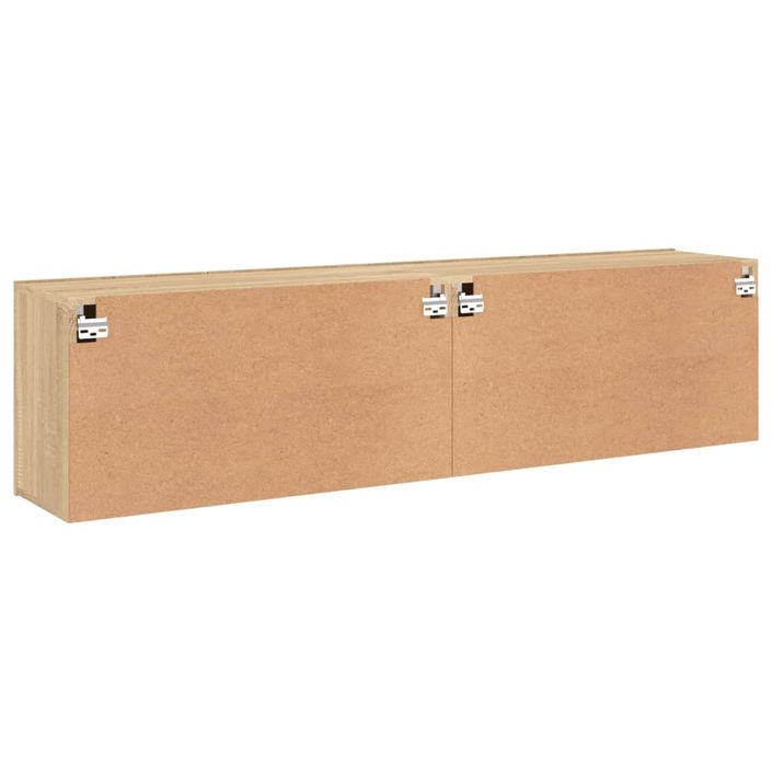 Meubles TV muraux 2 pcs chêne sonoma 80x30x41 cm - Photo n°9