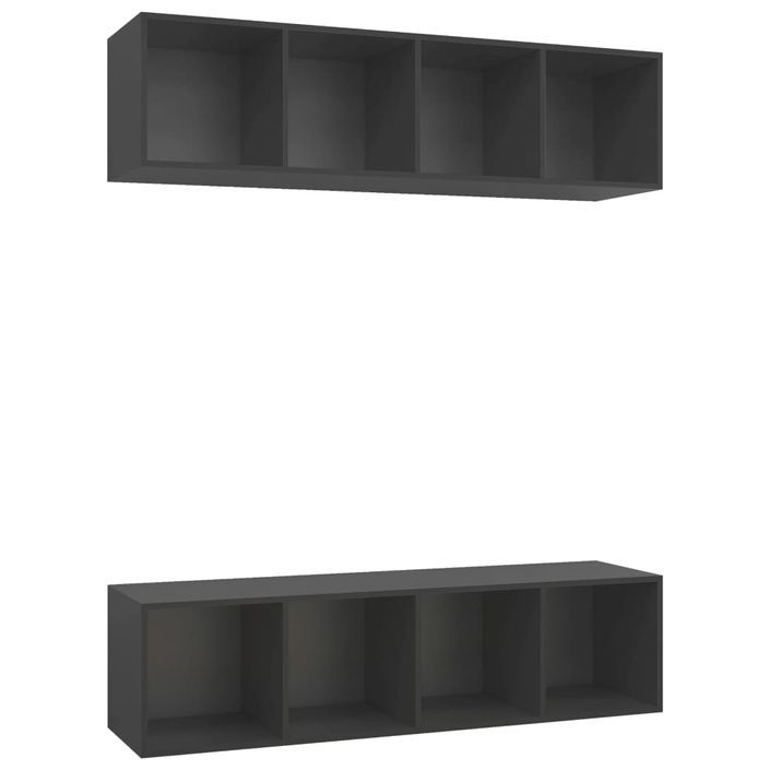 Meubles TV muraux 2 pcs Gris - Photo n°2