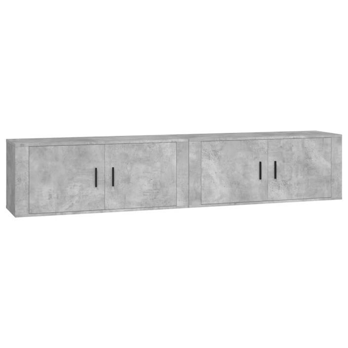 Meubles TV muraux 2 pcs gris béton 100x34,5x40 cm - Photo n°1