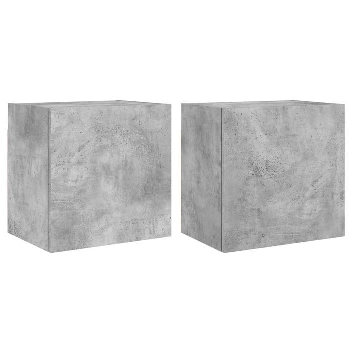 Meubles TV muraux 2 pcs gris béton 40,5x30x40cm bois ingénierie - Photo n°1