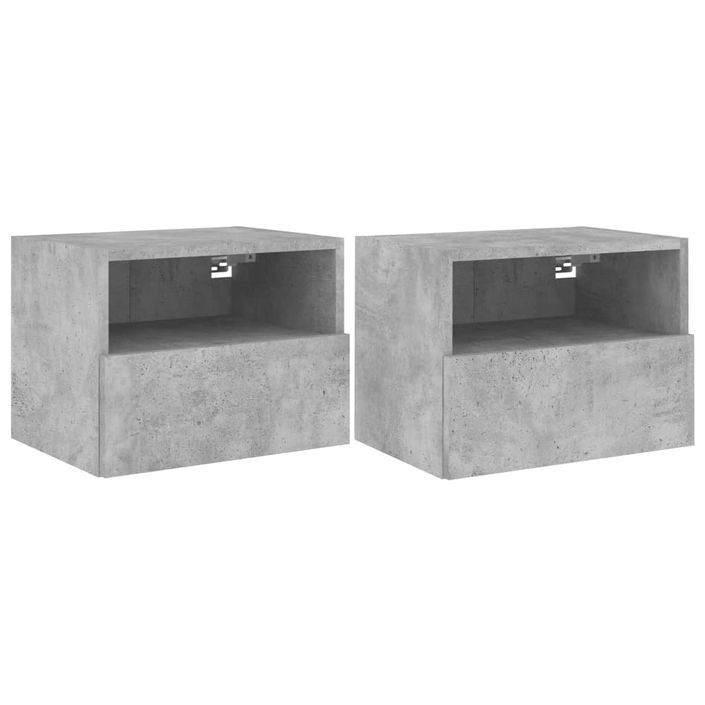 Meubles TV muraux 2 pcs gris béton 40x30x30cm bois d'ingénierie - Photo n°1