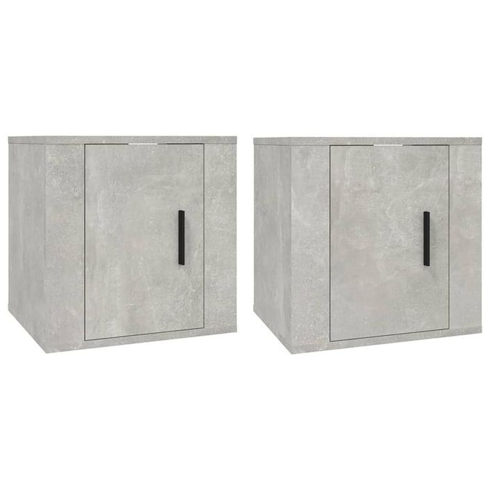 Meubles TV muraux 2 pcs Gris béton 40x34,5x40 cm - Photo n°1