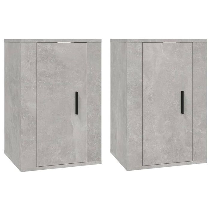 Meubles TV muraux 2 pcs Gris béton 40x34,5x60 cm - Photo n°1