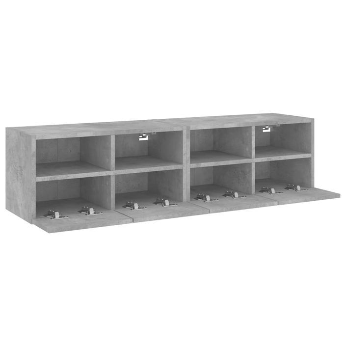 Meubles TV muraux 2 pcs gris béton 60x30x30cm bois d'ingénierie - Photo n°6