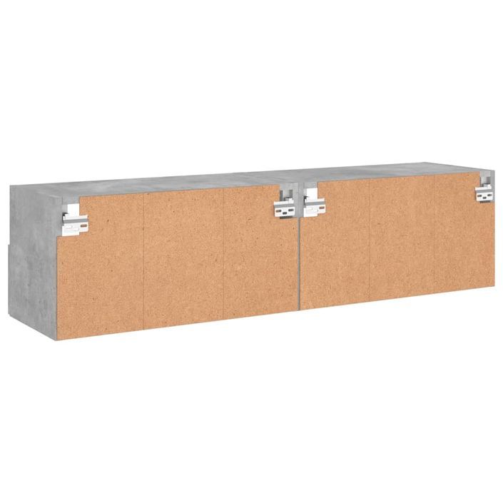 Meubles TV muraux 2 pcs gris béton 60x30x30cm bois d'ingénierie - Photo n°9